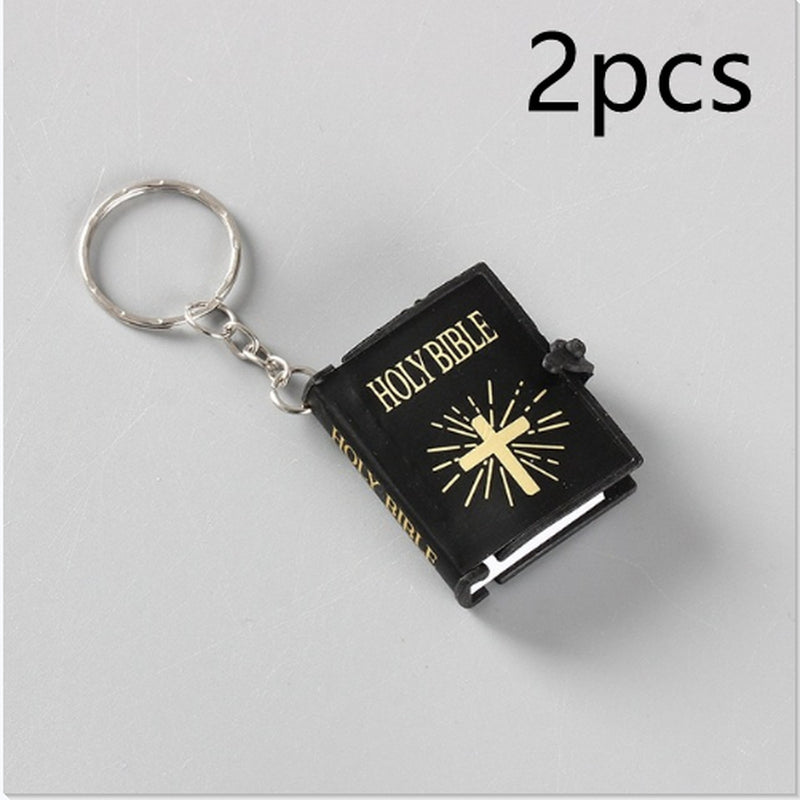 Mini HOLY Bible Keychain Religious Christian Jesus Cross Key Chain Women Prayer God Bless Gift Souvenirs Keyring