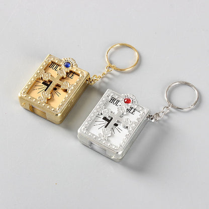 Mini HOLY Bible Keychain Religious Christian Jesus Cross Key Chain Women Prayer God Bless Gift Souvenirs Keyring