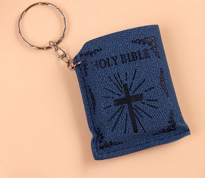 Mini HOLY Bible Keychain Religious Christian Jesus Cross Key Chain Women Prayer God Bless Gift Souvenirs Keyring